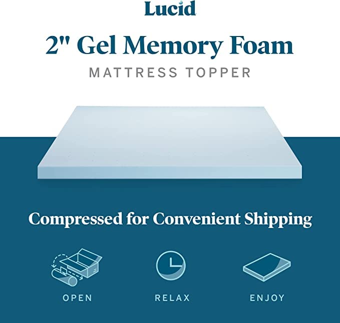 Gel Memory Foam Mattress Topper, Ventilated, Twin XL P977