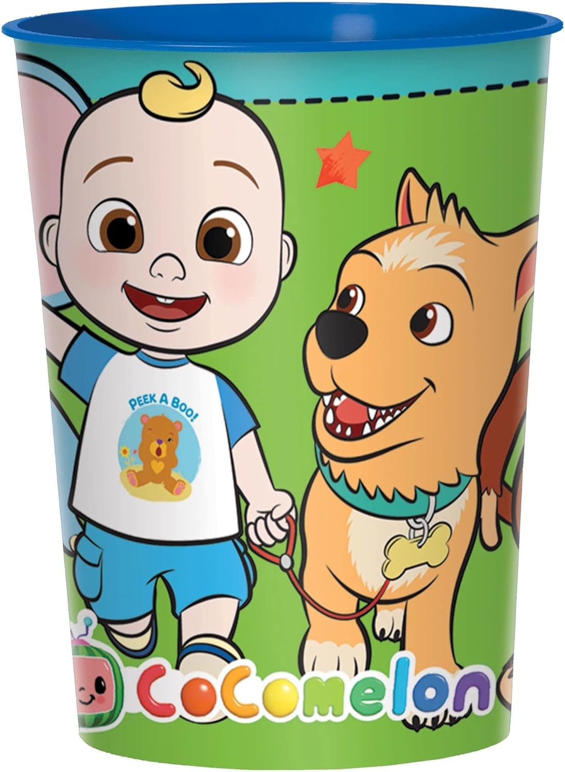 Amscan Vibrant & Reusable Multicolor Cocomelon Favor Cup - 16oz (1 Pc.) - Perfect Party Supplies for Kids and Fans