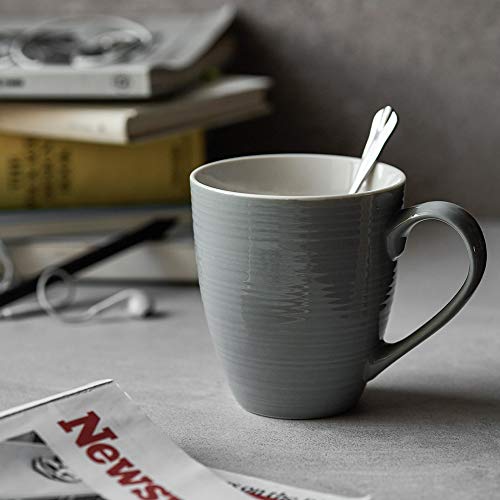 Ceramic Coffee Mug Set of 6, 17 oz with Handle, White I8842