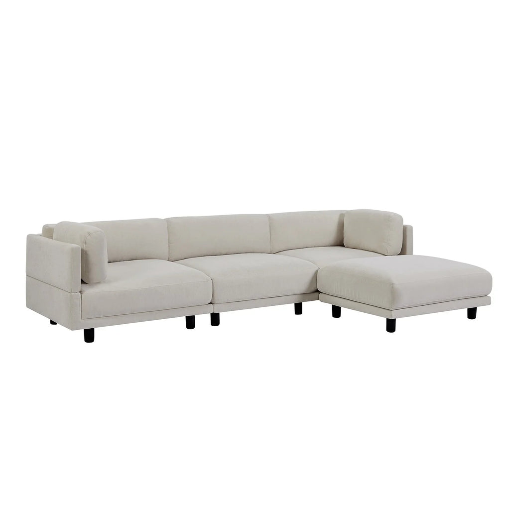 Convertible Sectional Sofa with Reversible Chaise Beige S747295