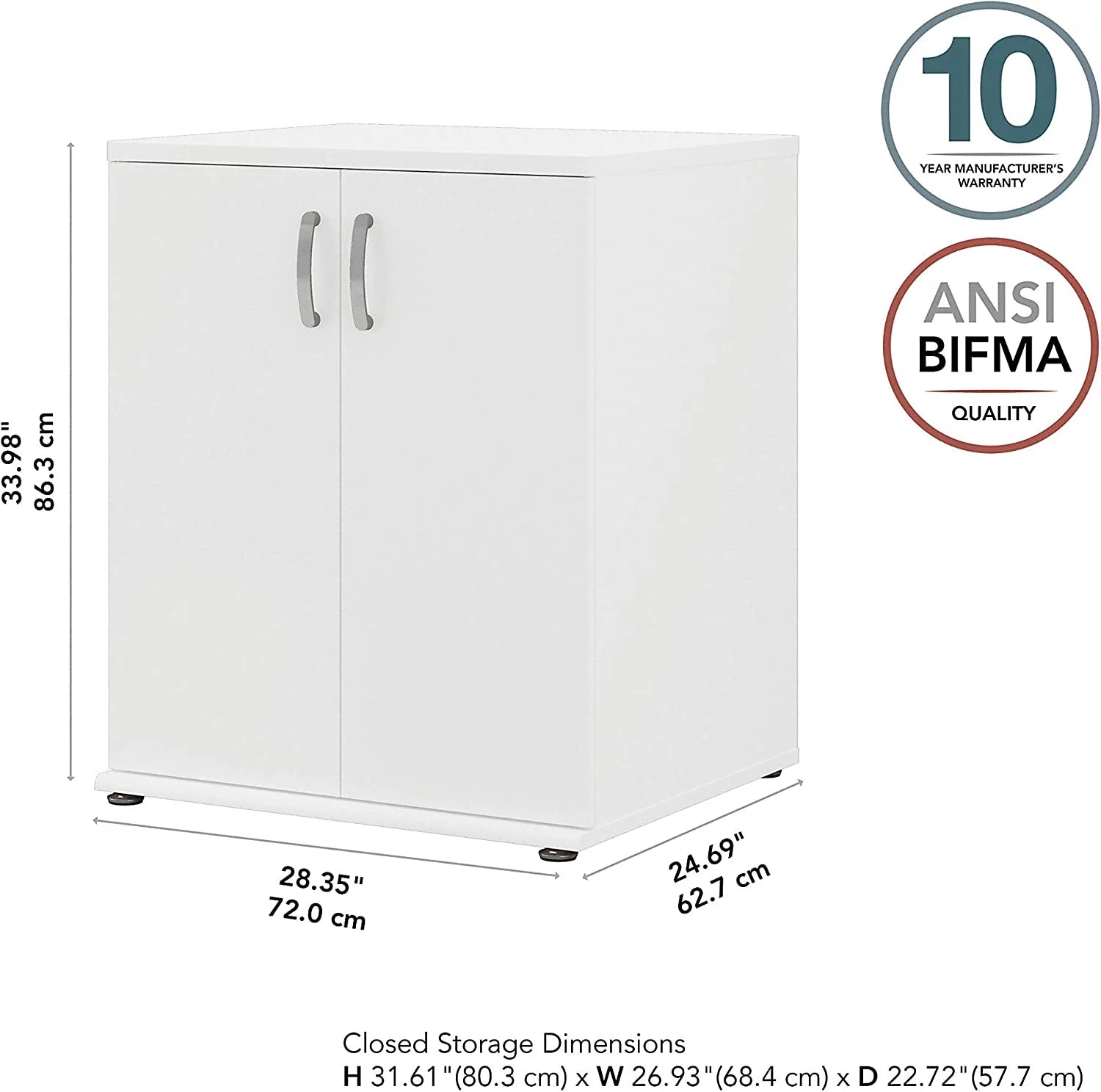 White Laundry Room Cabinet with Doors X446045