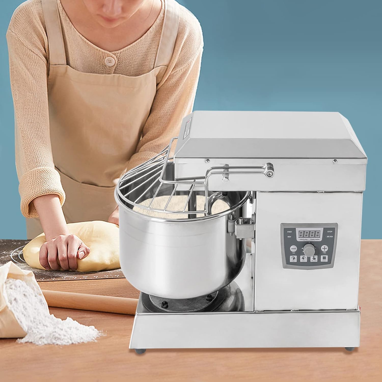 Commercial Food Mixer, 10.5Qt, 1000W Dual Rotating Dough Kneading Machine M950
