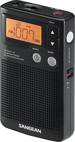 Pocket Radio FM Stereo AM Digital Tuning Black X98948