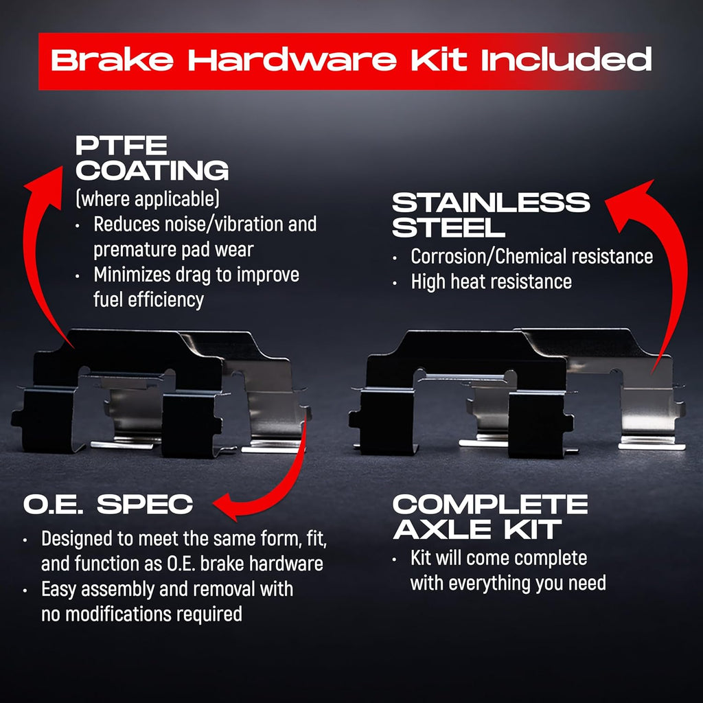 Brake Pads and Rotors Kit with Hardware for 2002-2004 Honda Odyssey R401