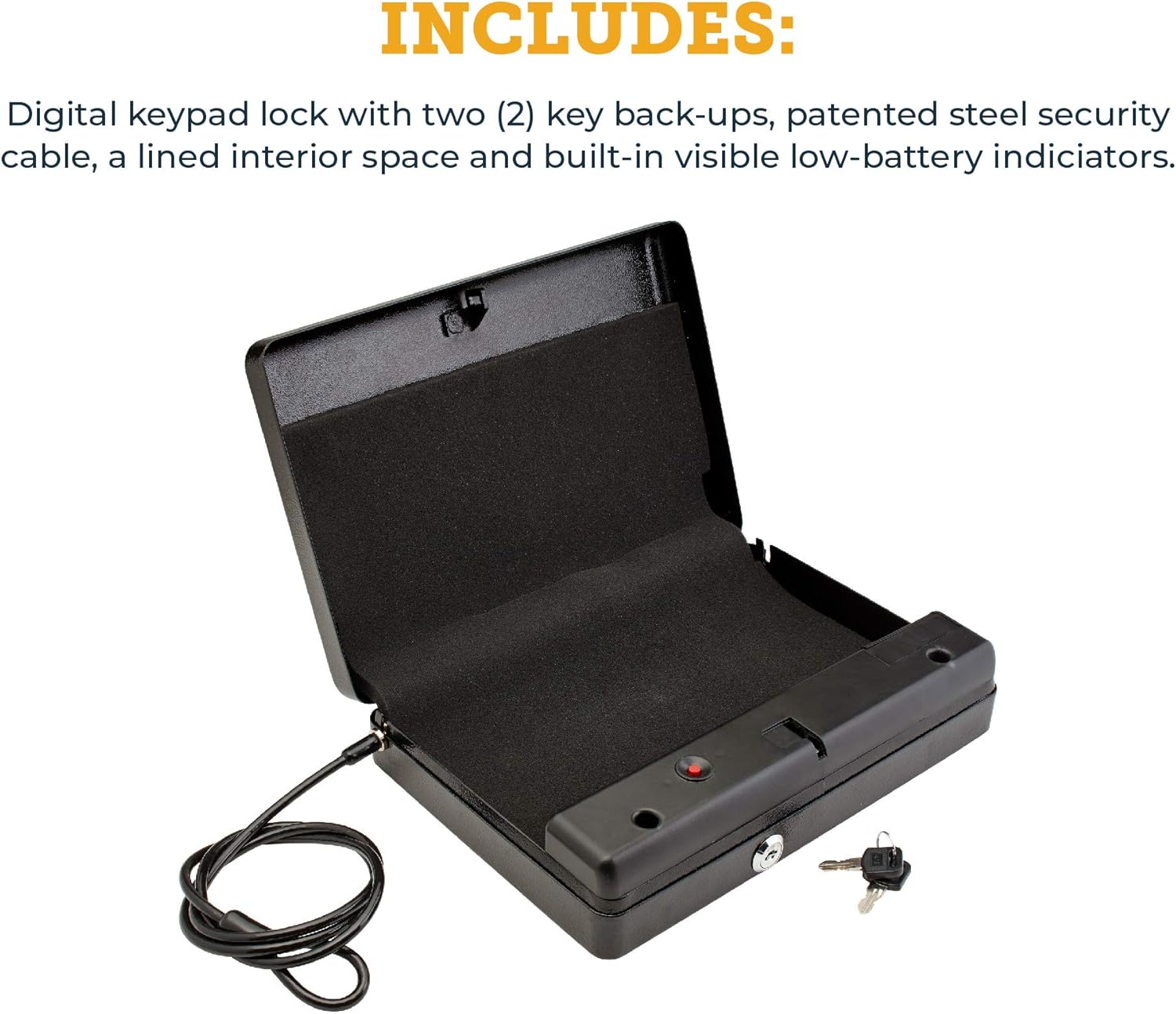 Keypad Gun Safe for Pistols and Valuables with Backup Keys S144066
