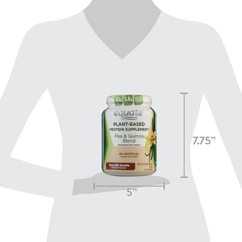 Plant-Based Protein Supplement, 2 lbs, Vegan, Non-GMO, Pea & Quinoa Blend, Vanilla Q833