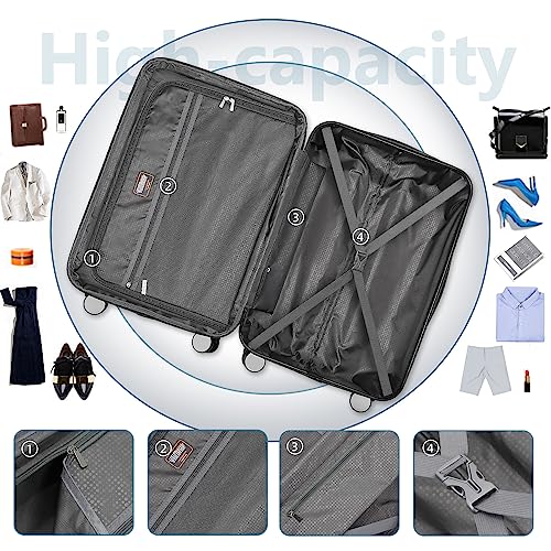 Luggage 5 Piece Set, Expandable Hard Shell Suitcases with Spinner Wheels and TSA Lock D53457