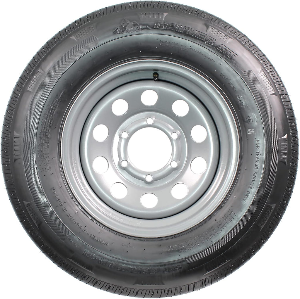 2-Pack Radial Trailer Tire on Rim ST225/75R15 15 LRD 6 Lug Silver Modular Wheel H53276