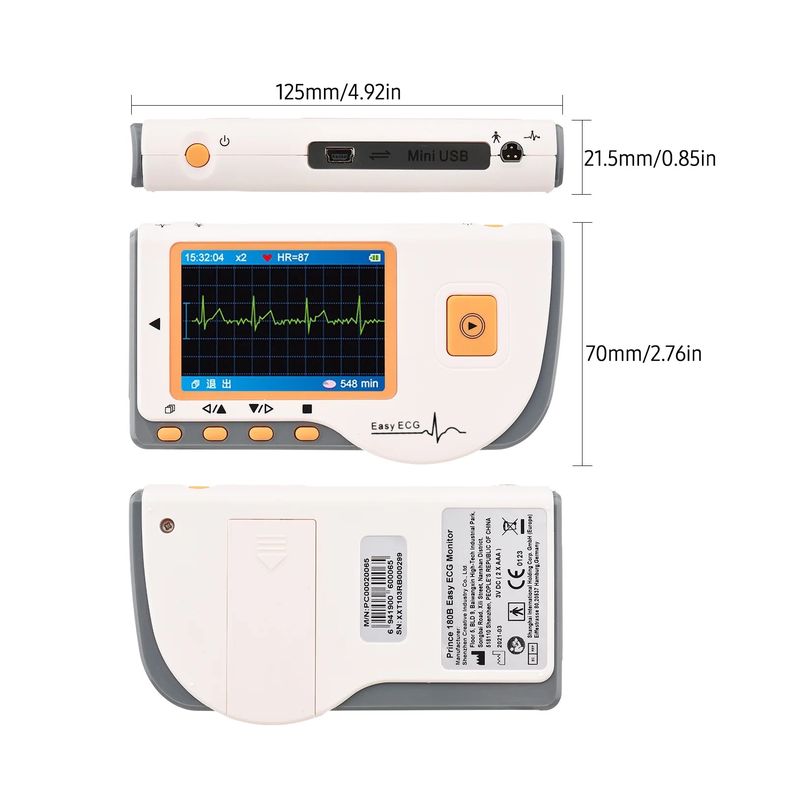 Handheld LCD Home EKG Device with USB Cable N5273