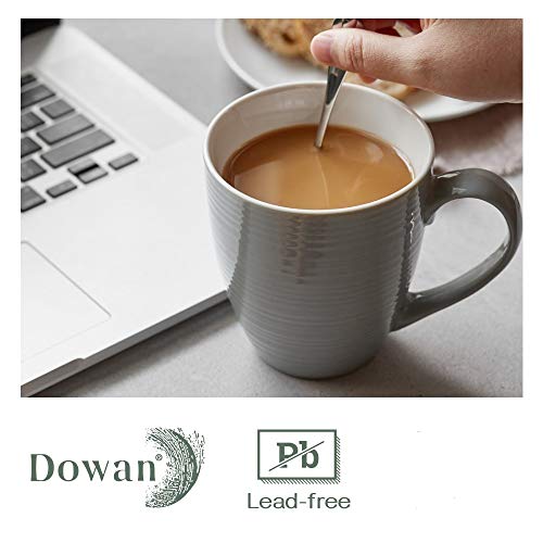 Ceramic Coffee Mug Set of 6, 17 oz with Handle, White I8842