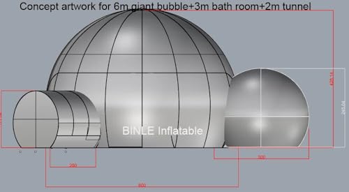 Inflatable Bubble Tent with 2 Rooms for Camping Outdoor O992