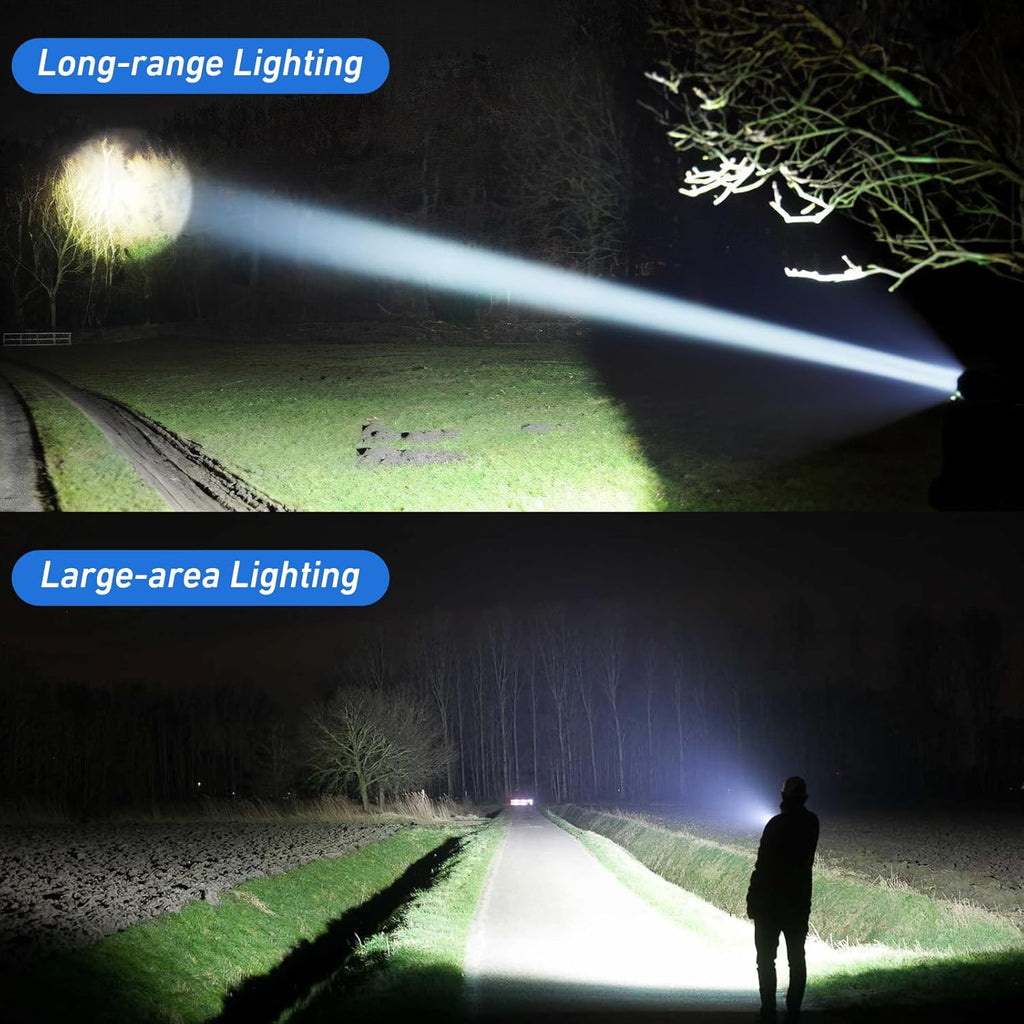 Rechargeable LED Flashlight, 990,000 Lumens, 5 Modes, Waterproof for Camping Outdoor Y4431