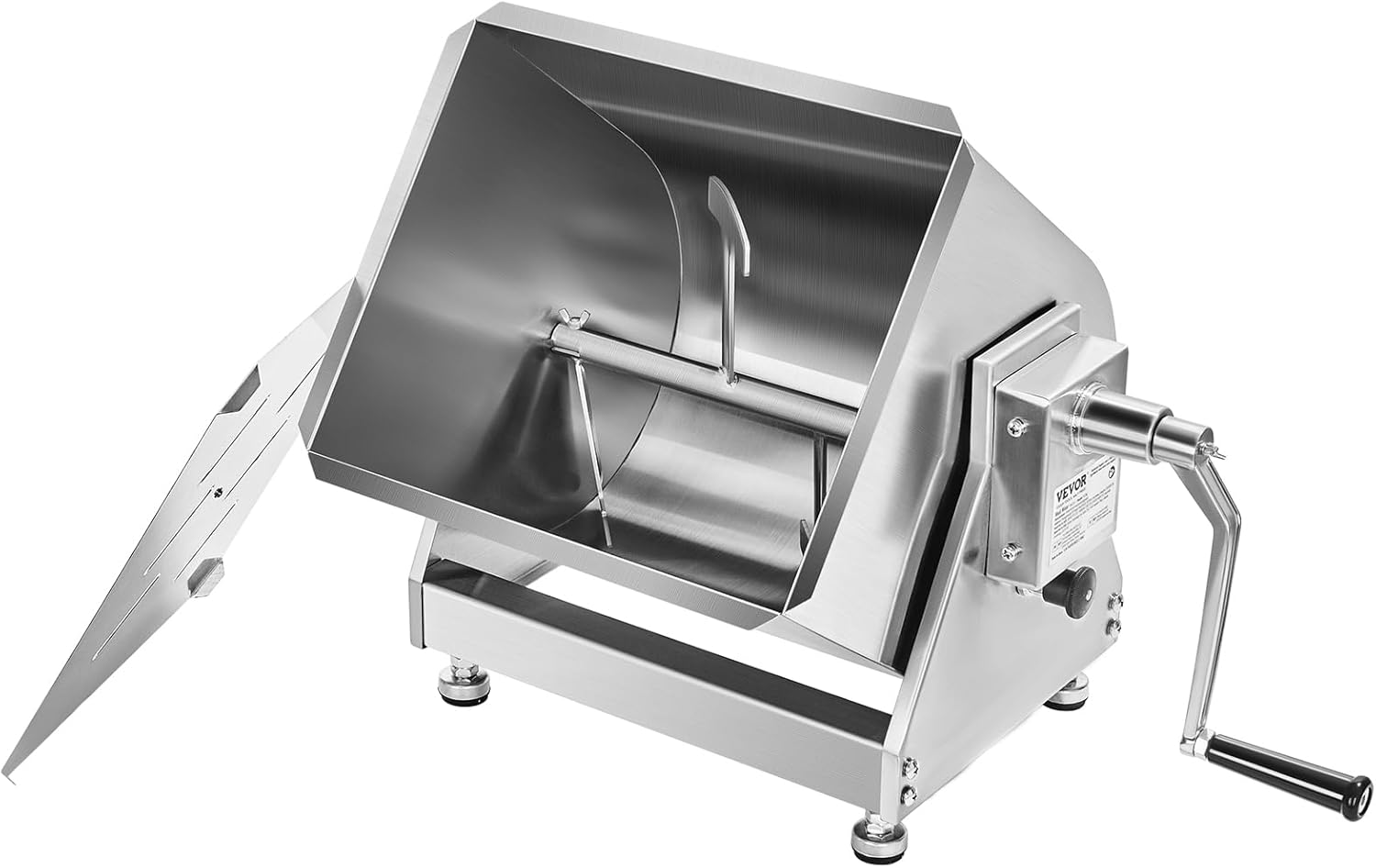 Manual Meat Mixer, 30 lb Capacity, Stainless Steel with Lid and Handle O568