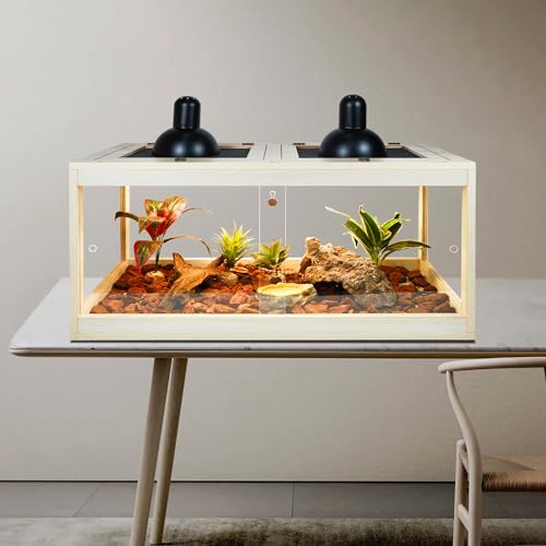 Reptile Terrarium Tank 32 Inch with Metal Mesh Roof and Lock Design N608