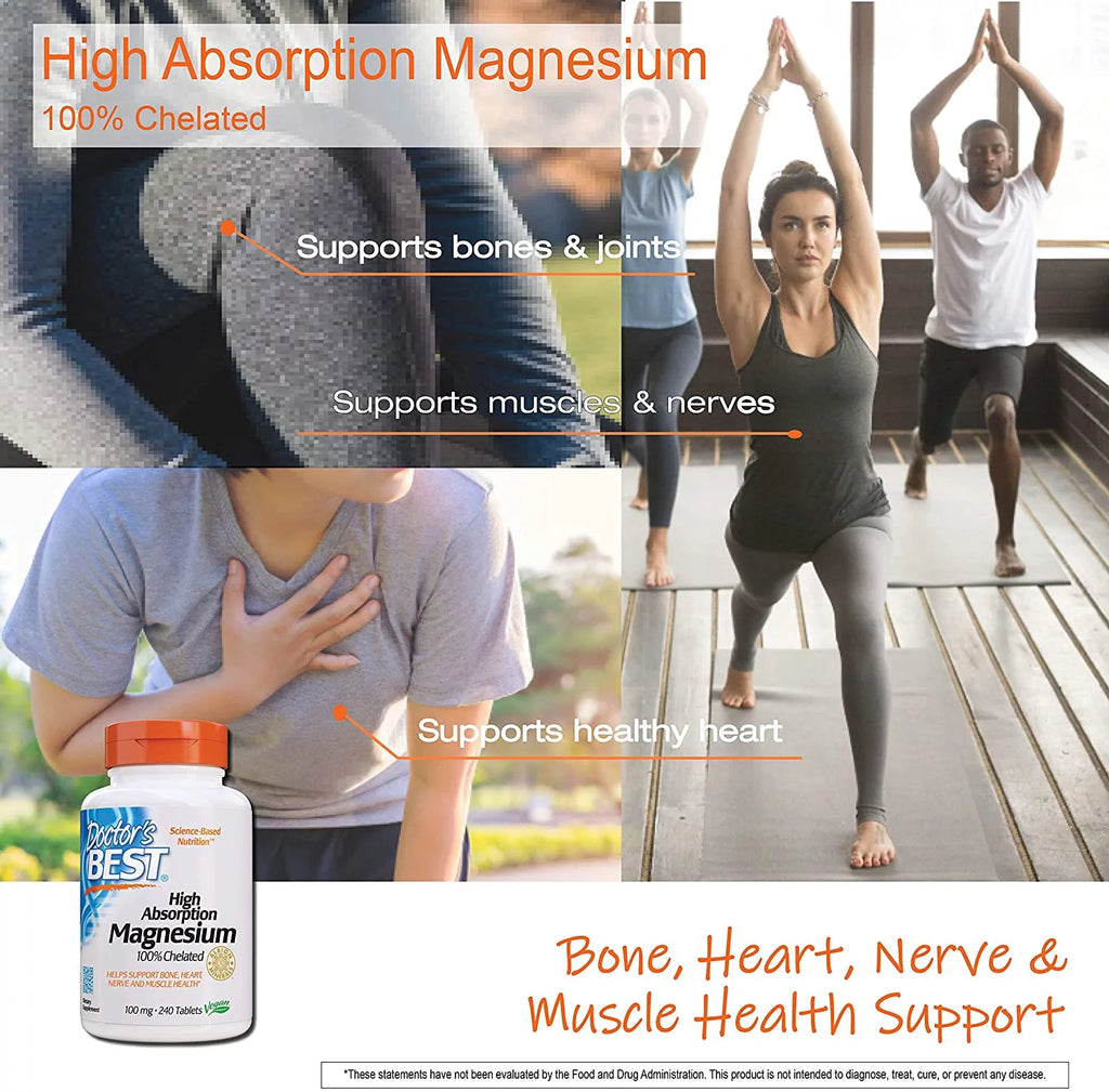 High Absorption Magnesium Multivitamins 100 mg, 240 Tablets E8165