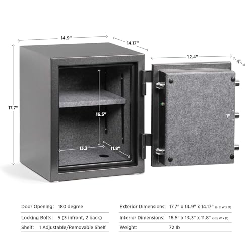 Fireproof and Waterproof Safe Box with Digital Lock, 2.88 Cubic Feet R4137
