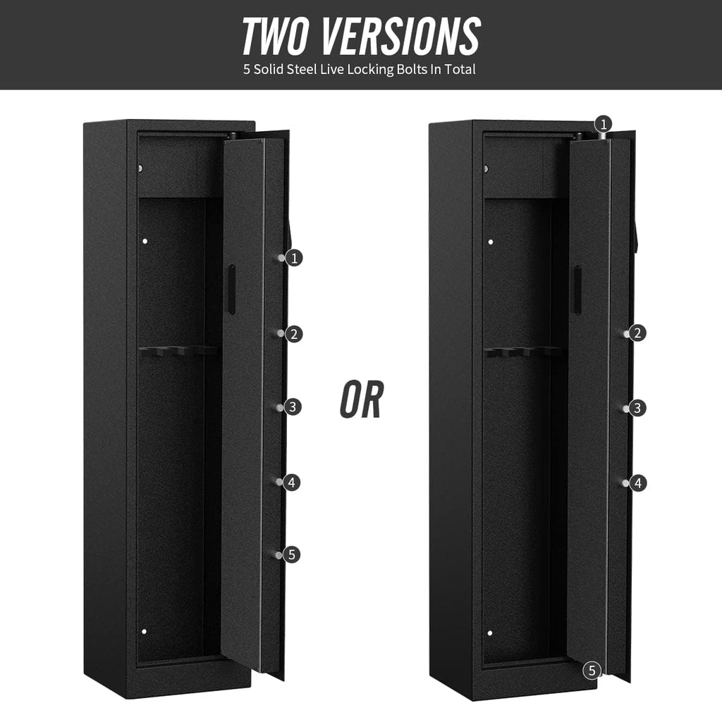 Rifle Safe with Electronic Lock, 5-Gun Metal Security Cabinet D1524