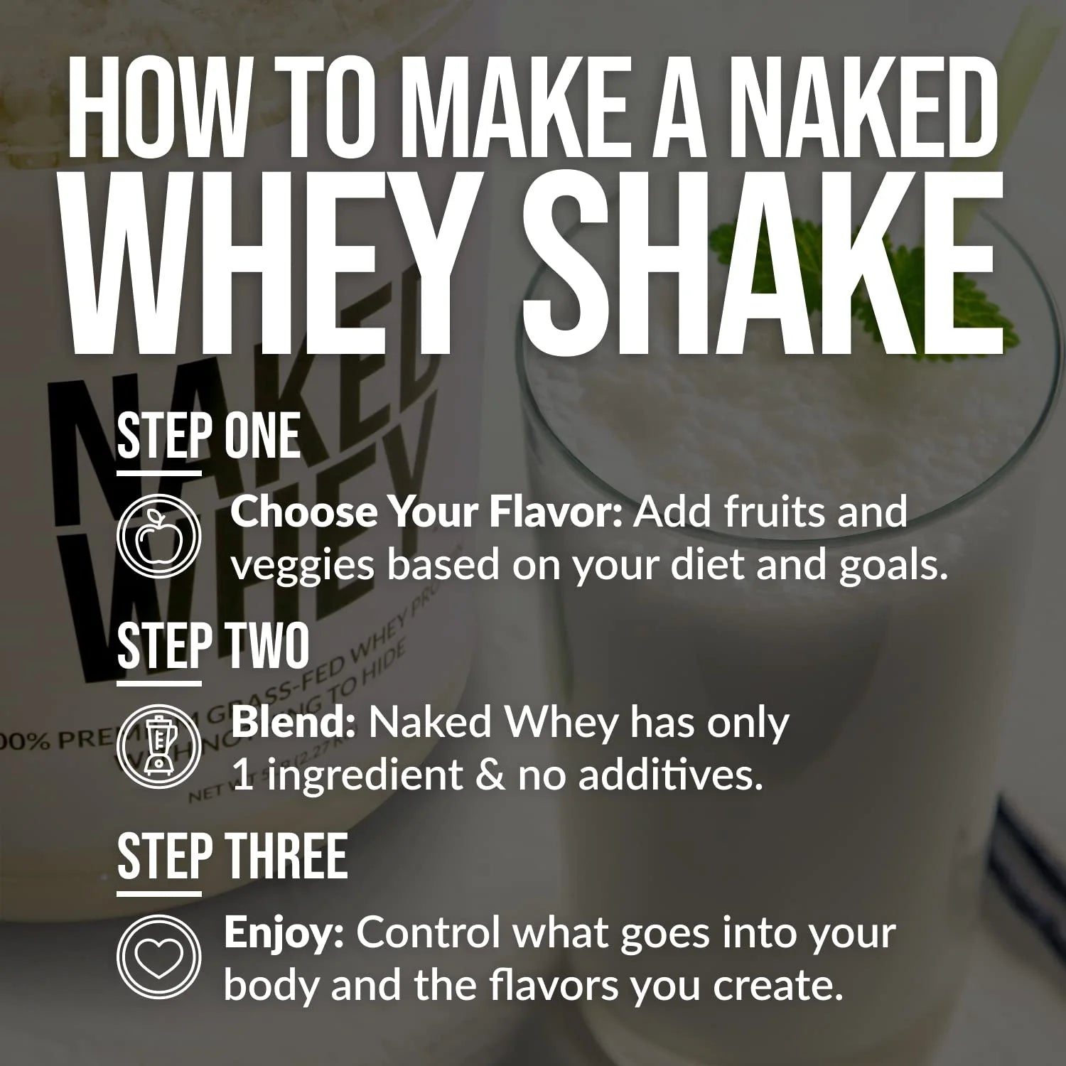 Grass Fed Unflavored Whey Protein Powder, 5LB, 76 Servings J16919