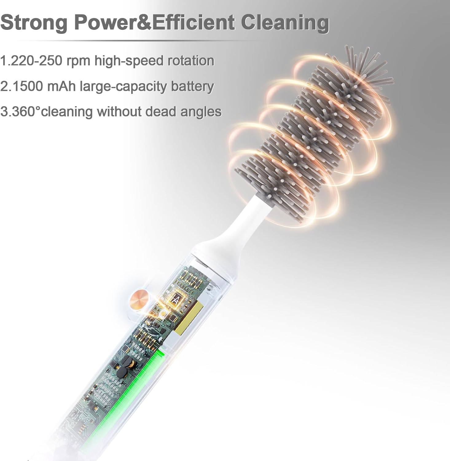 Electric Baby Bottle Brush Set, 360° High-Speed Rotation, Waterproof N467572