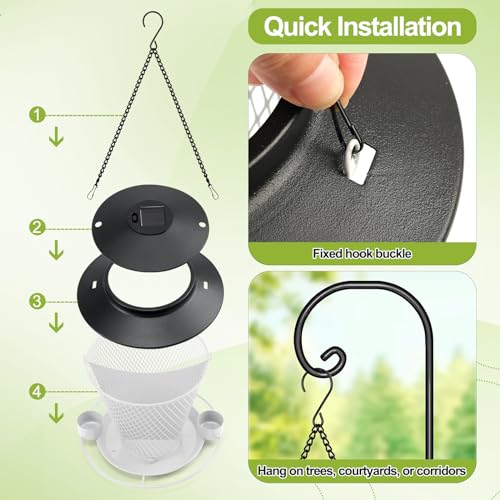 Metal Wild Bird Feeder Hanging Outdoors Squirrel Proof Red U33228
