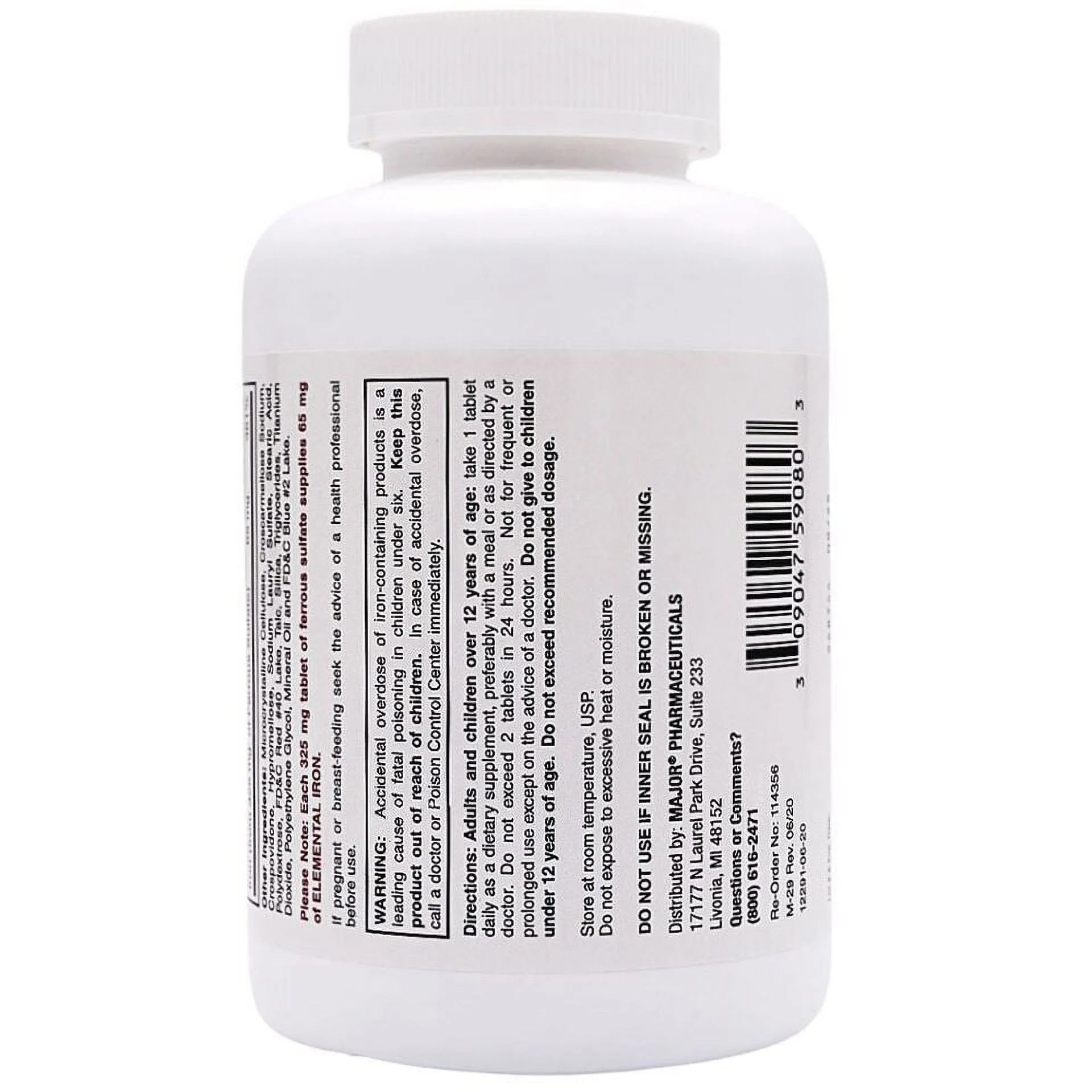 Iron Supplement 325 mg Tablets S52588
