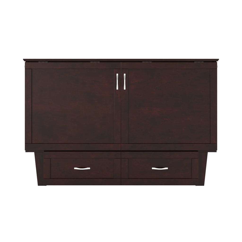 Queen Solid Wood Murphy Bed Chest with Mattress A99512