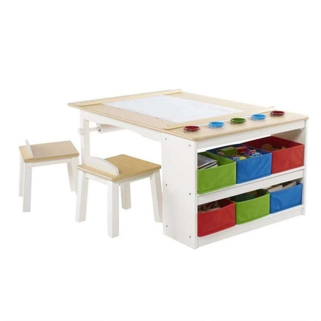 Kids Activity Table and Drawing Desk with Stools and Storage Z996416