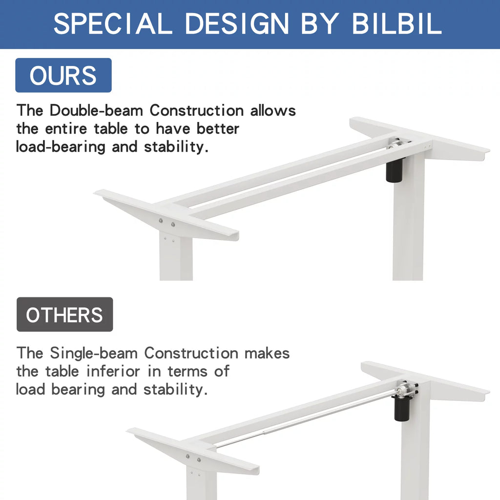 Electric Height Adjustable Standing Desk, 63x30 Inches, White Oak H411
