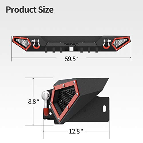 Front Bumper for Jeep Wrangler TJ YJ LJ with Winch Plate, LED Lights & D-Rings Z751113