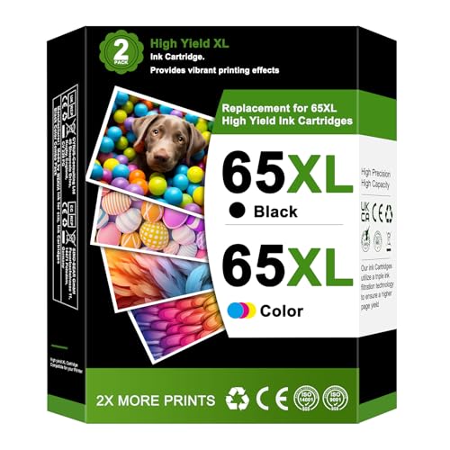 67XL High Yield 67 Ink Cartridges Black/Color Combo Pack (2-Pack, Black/Color) Replacement for HP Ink 67 XL for Envy 6000 6400 6055 6032 Pro 6455 Deskjet 2700 2755 2752 2722 2732 Plus 4155 Printer
