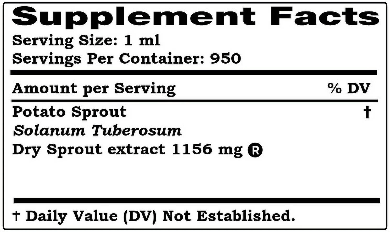 Potato Sprout Liquid Extract Glycerite 32 Fl Oz H2289