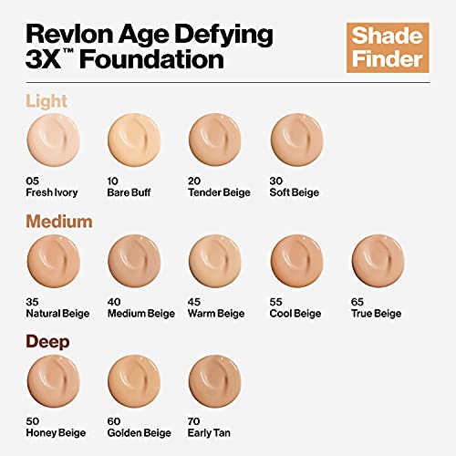 Age Defying Liquid Foundation with SPF 30, Medium Buildable Coverage, 1 Fl Oz R1289