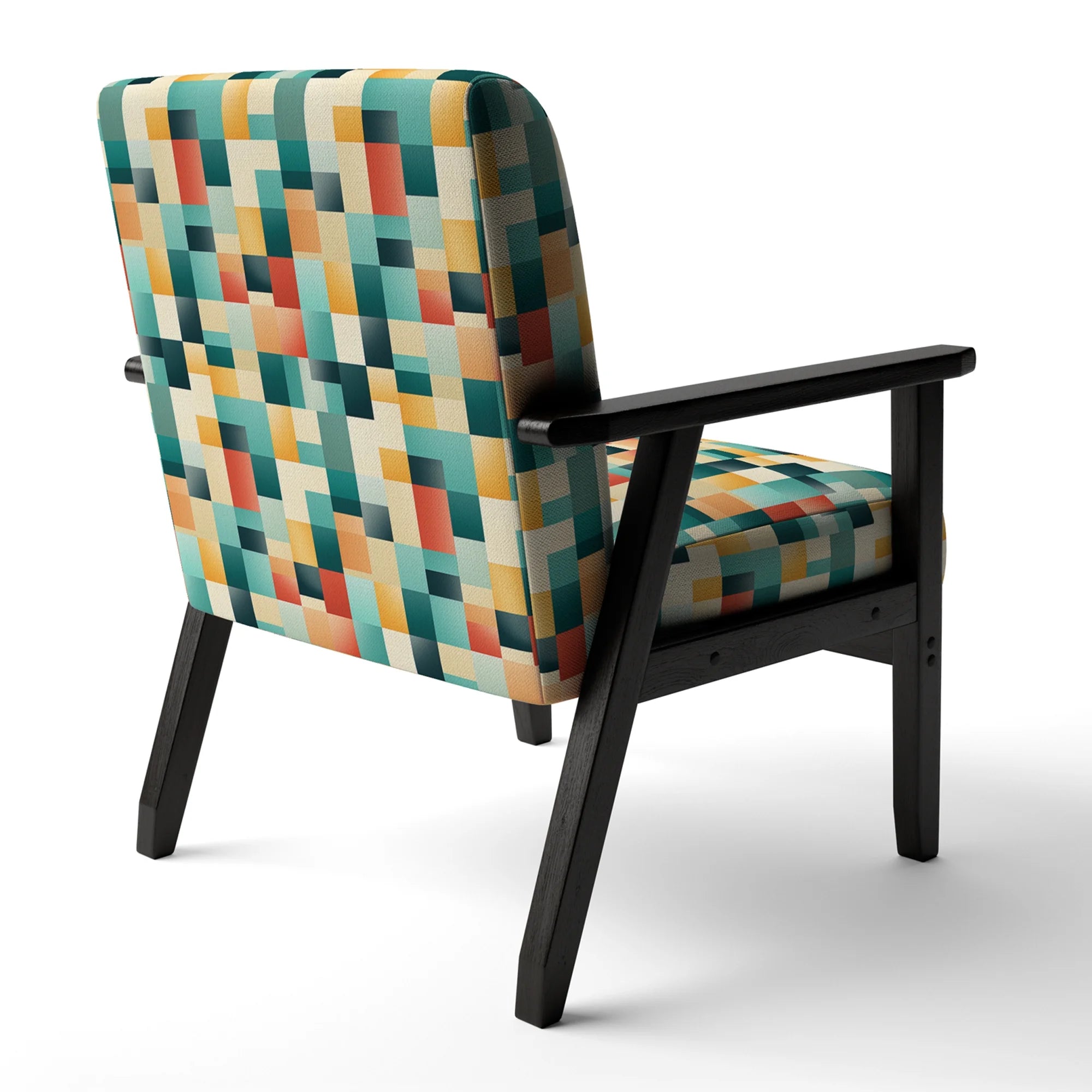 Upholstered Striped Accent Chair Modern Contemporary Arm Chair O877881