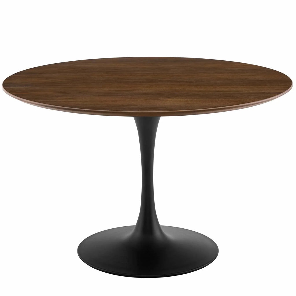 Modway Lippa 48" Round Dining Table in Black Walnut