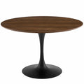 Modway Lippa 48" Round Dining Table in Black Walnut