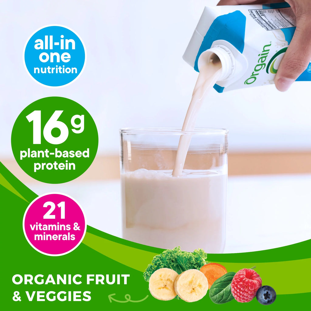 Organic Vegan Protein Shake, Vanilla Bean, 11oz, 12ct F517