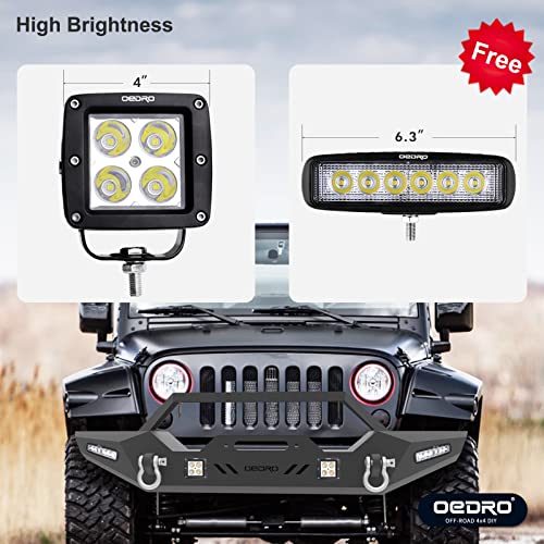 Front Bumper for Jeep Wrangler TJ YJ LJ with Winch Plate, LED Lights & D-Rings Z751113