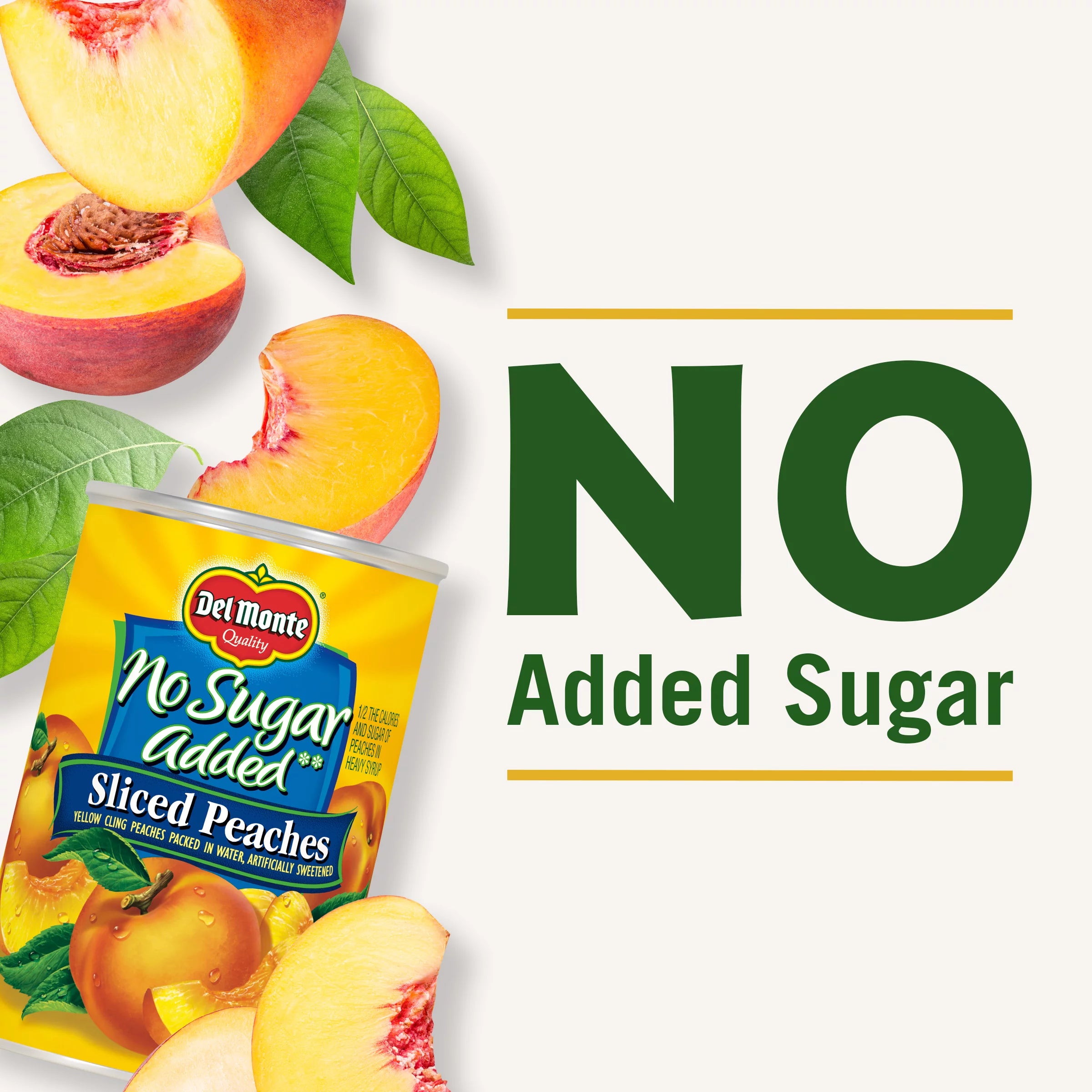 Sliced Peaches, No Sugar Added, 14.5 oz Can F23143