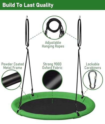 24 Inch Saucer Tree Swing Set for Kids & Adults, Outdoor Backyard Playground S647