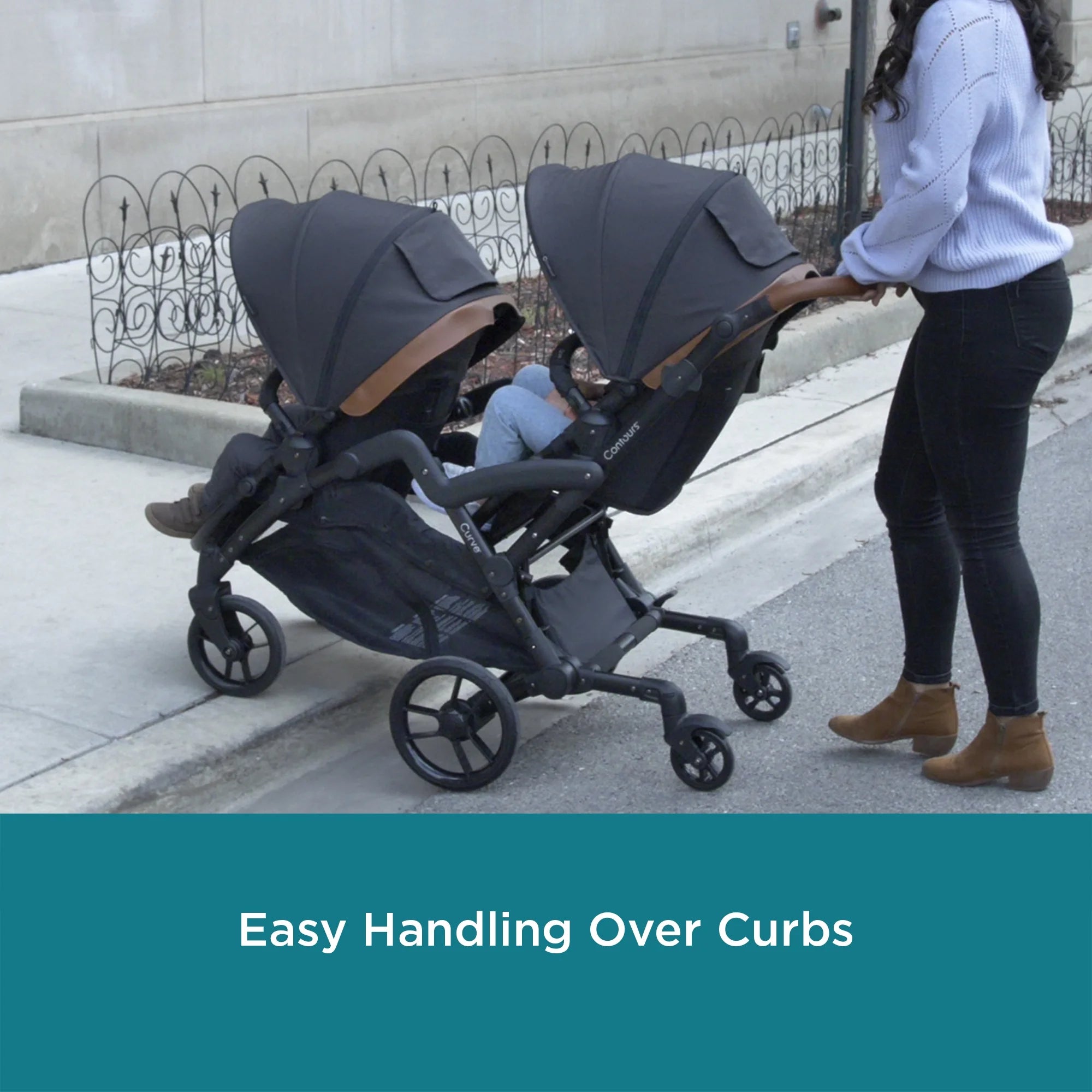 Double Tandem Stroller, Black Herringbone P922