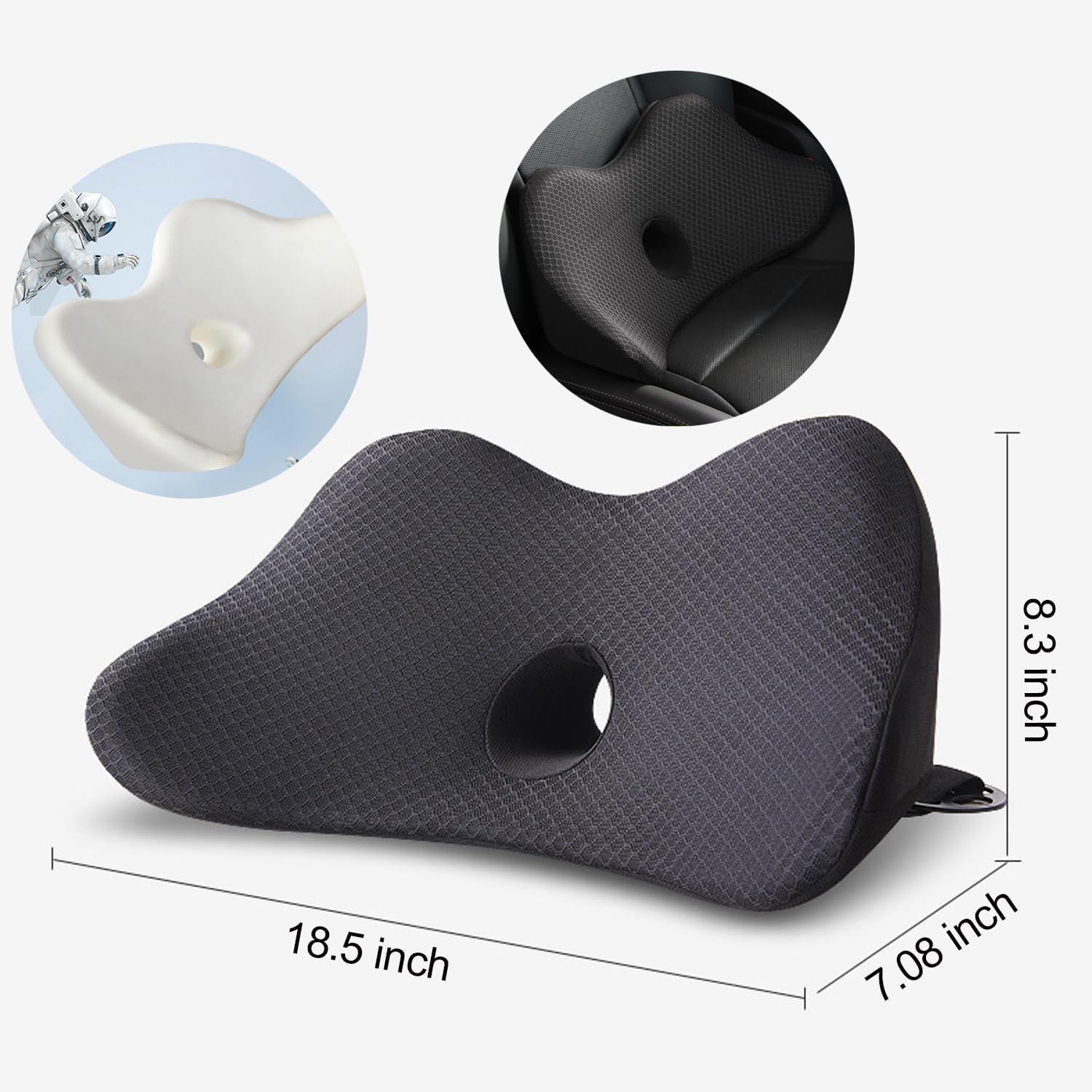 Memory Foam Car Seat Cushion for Back Pain Relief N644763