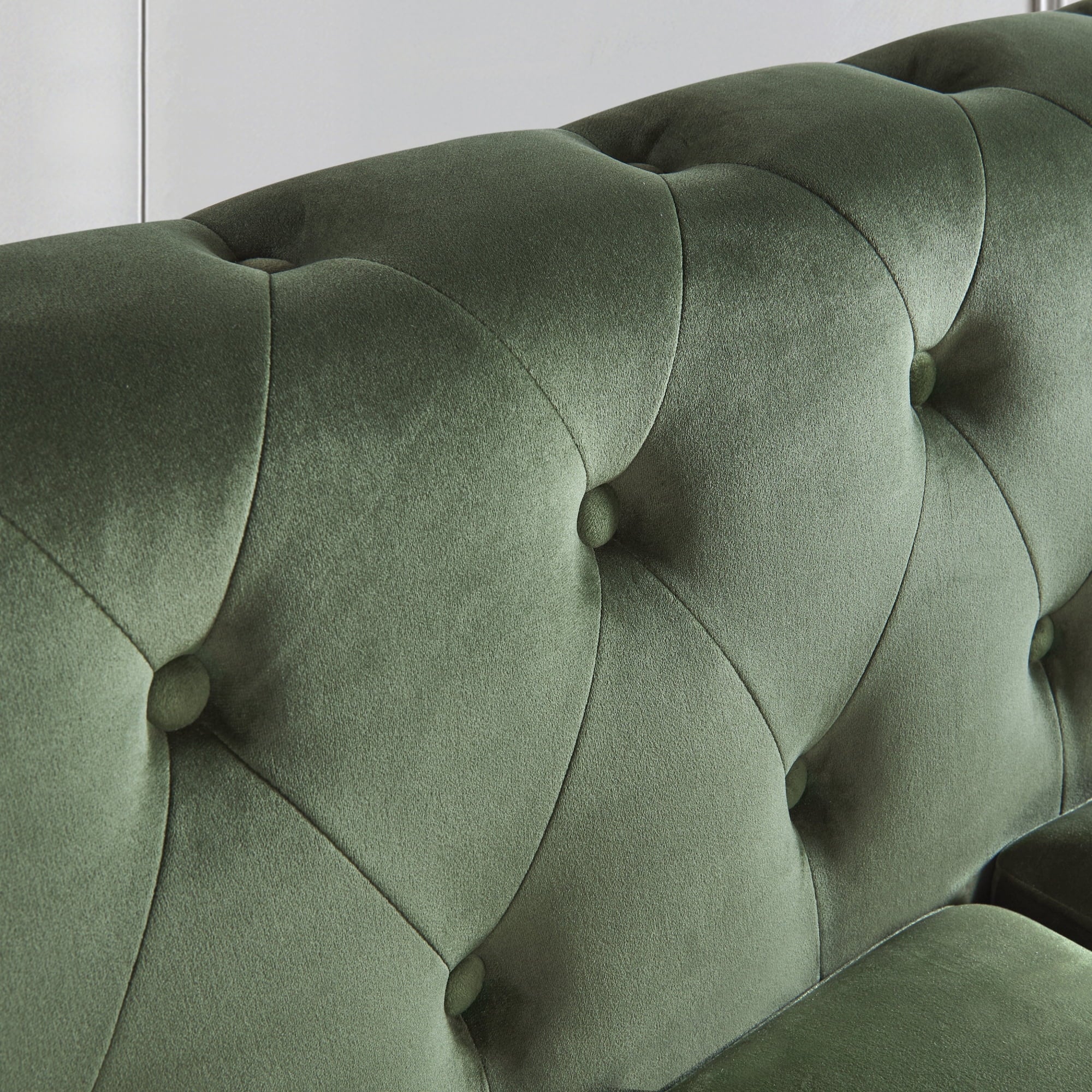 Upholstered Living Room Sofa with Tufted Fabric, Large Green U56764