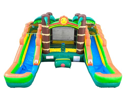 Inflatable Bounce House with Double Water Slides for Kids X3530