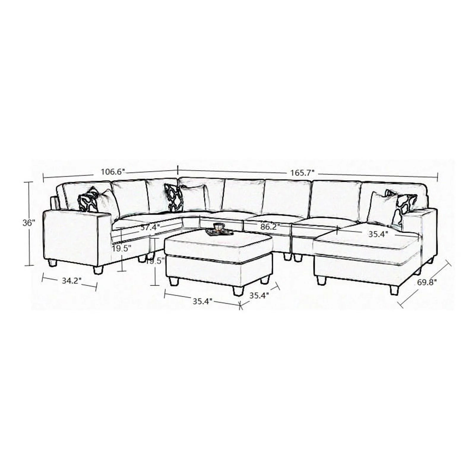 Reversible Sectional Sofa with Flexible Module K1773