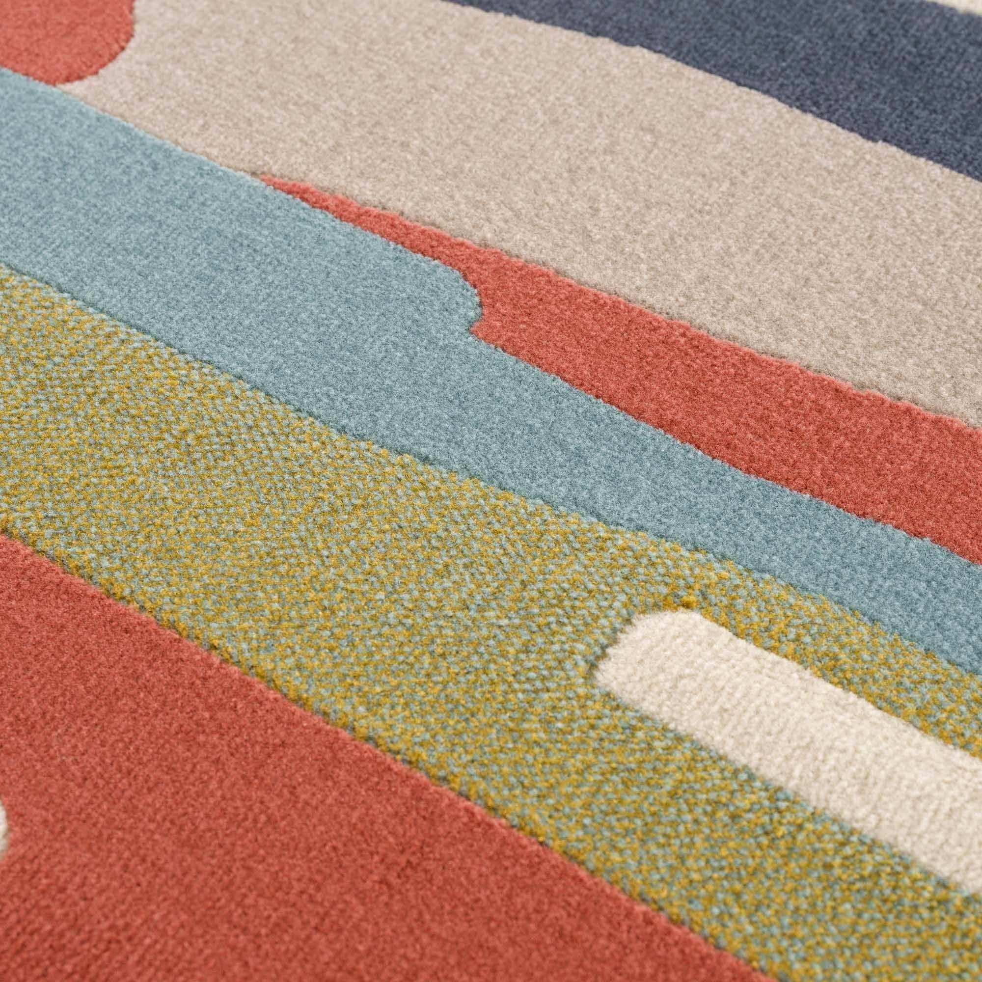 Multicolor Rainbow Striped Area Rug for Living Room Bedroom A79688