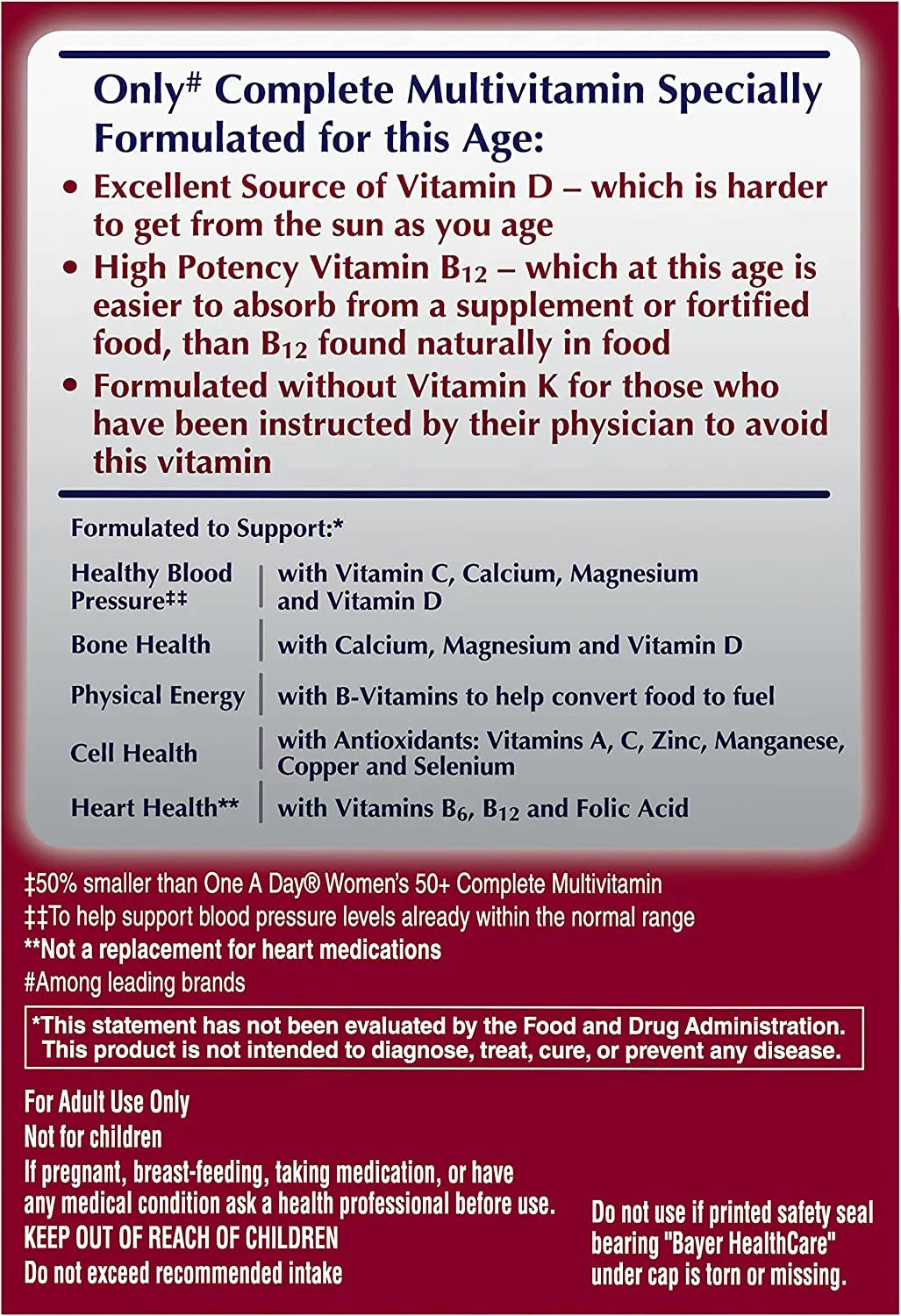 Multivitamin for Men & Women 65+ 150 Tablets I2102