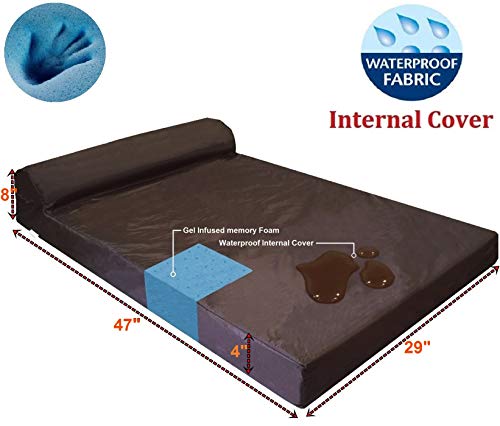 Orthopedic Memory Foam Dog Bed for Large Dogs, Waterproof, Washable Cover Z4544