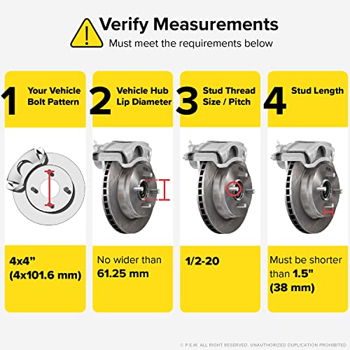 Golf Cart Wheel Spacers 2 Inch 4x4 Bolt Pattern 62mm Bore 4pcs A28950
