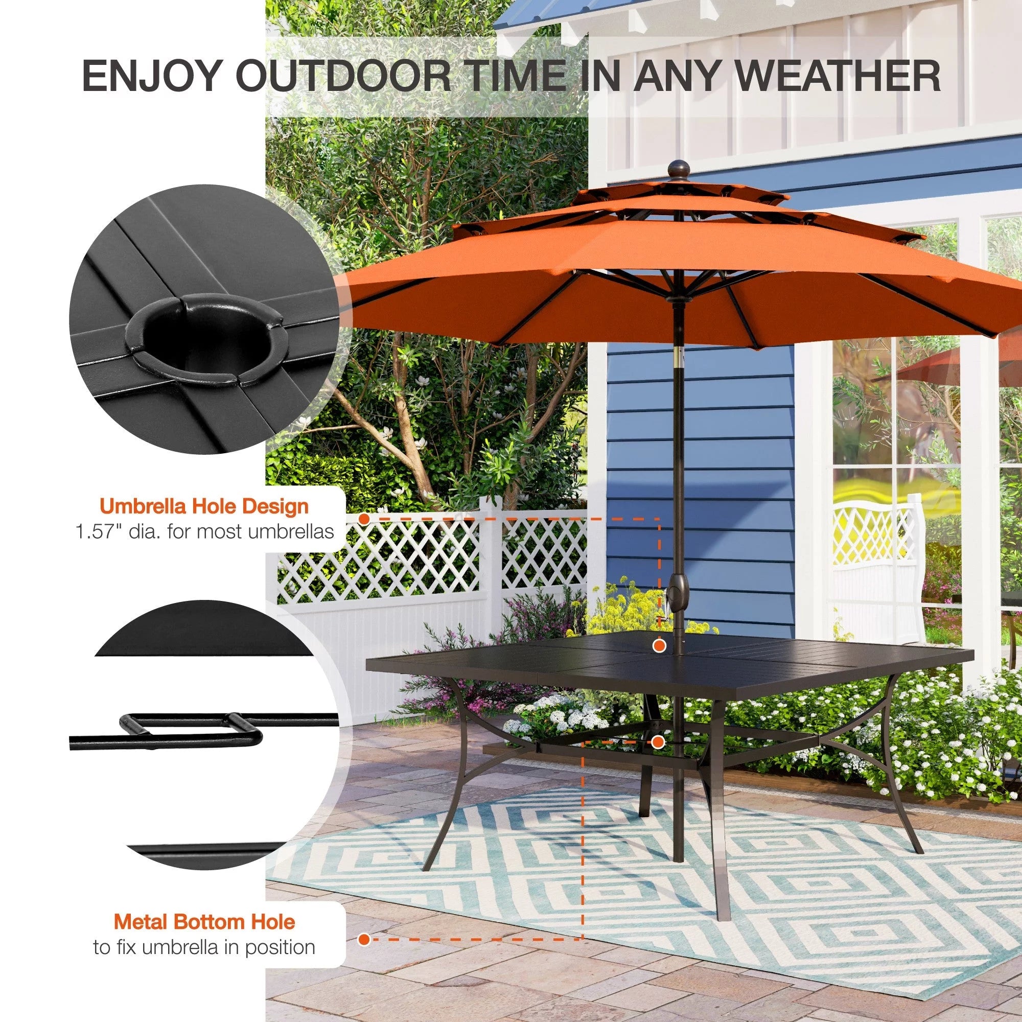 9 Piece Outdoor Metal Patio Dining Set with Square Table and Swivel Padded Chairs W244697