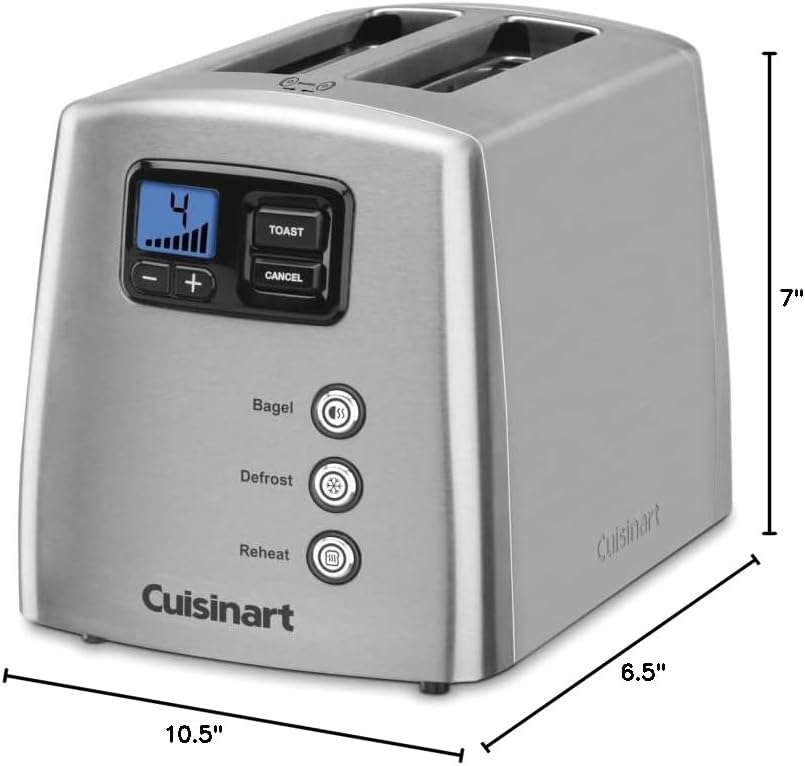 2-Slice Leverless Toaster, Brushed Stainless Steel U7013
